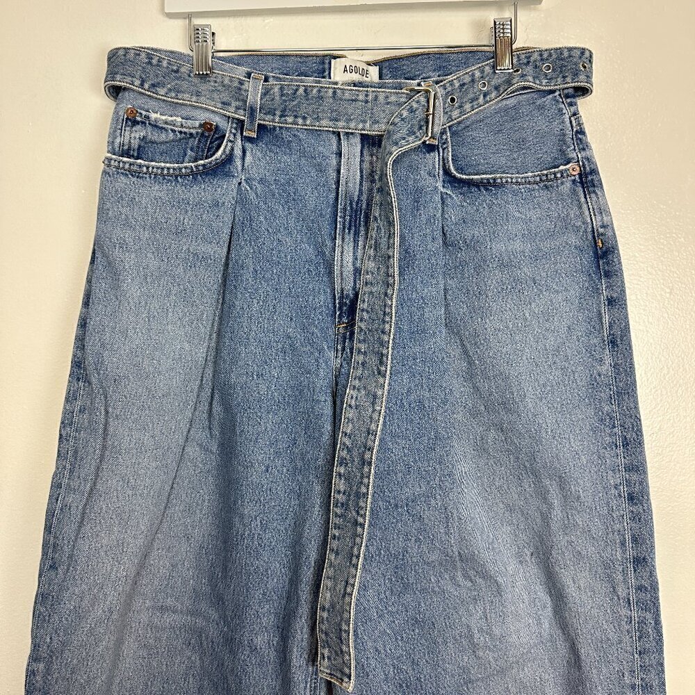 AGOLDE Belted Baggy Pleated Front in Wash Outlander Size US 30 - Picture 3 of 10